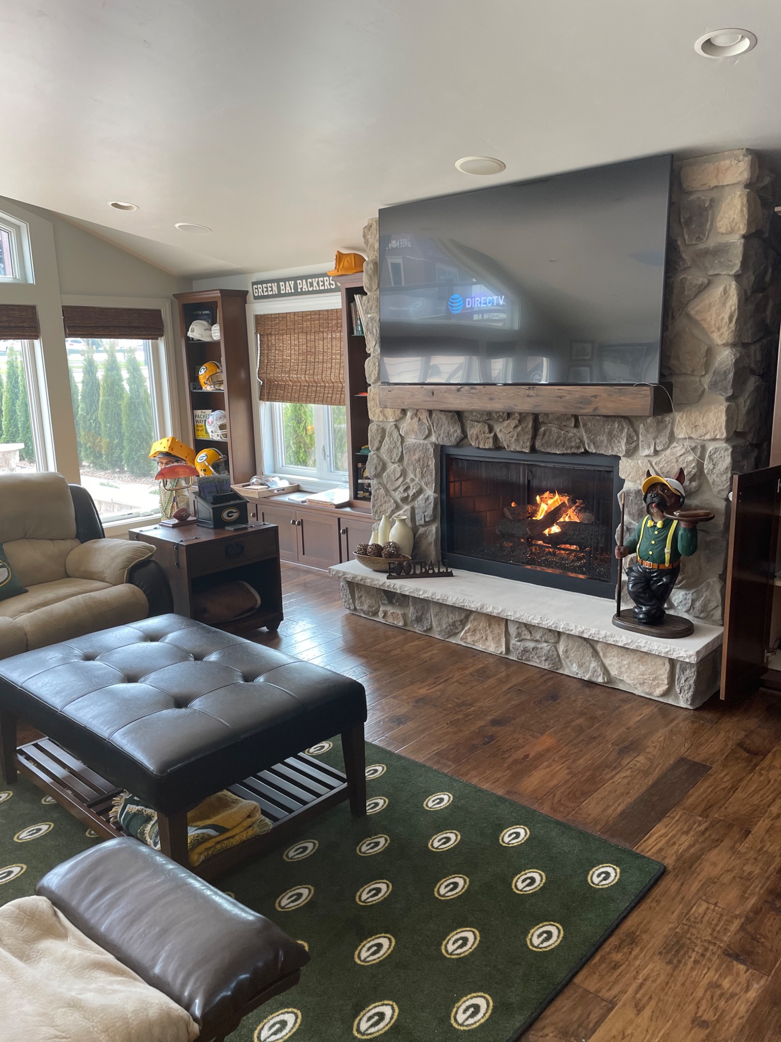 Living area & fireplace